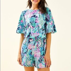 Lilly Pulitzer Britton Romper Lookin Sharp -Medium